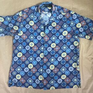 Paul Fredrick Multicolor Geometric linen Shirt